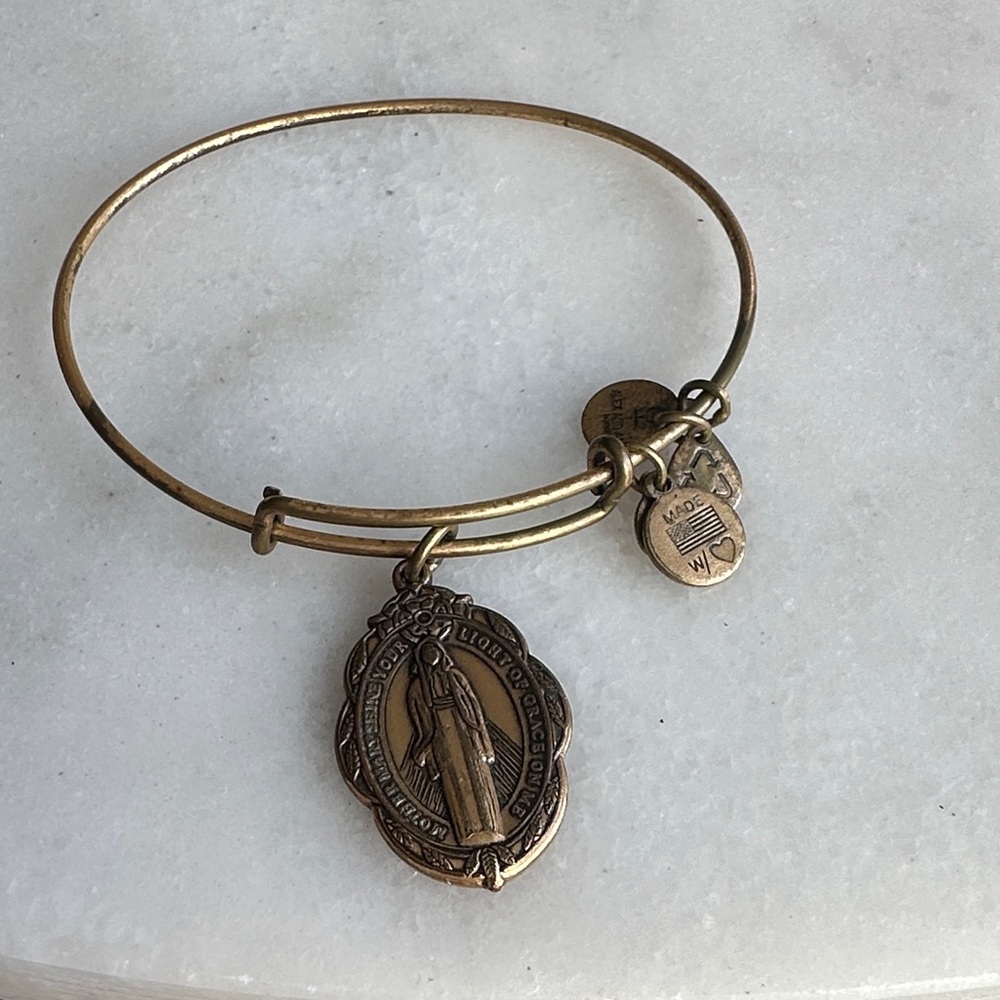 Alex and Ani Gold Charm Mary Bangle